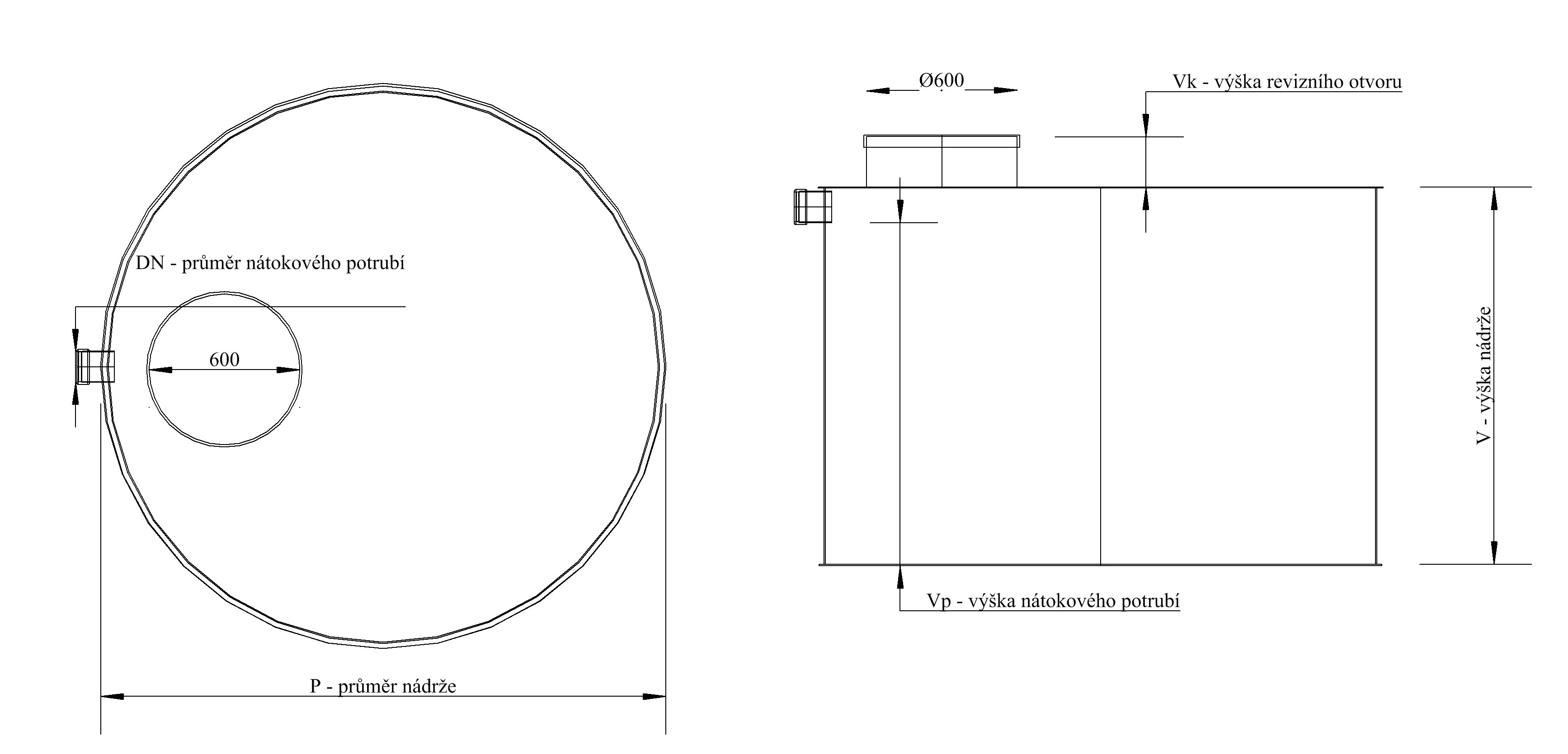 technické parametry jímky 7m3